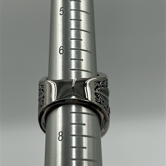 2145- Black Handmade Natural Stone Men's Ring Size 7 NWT - Picture 5 of 9